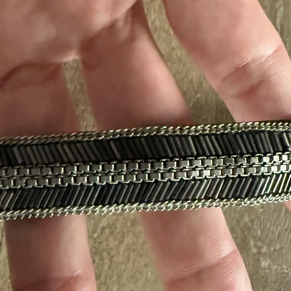 ❤️ Stella & Dot | *RETIRED* Silver Beaded Leather Wrap Bracelet - Picture 5 of 7